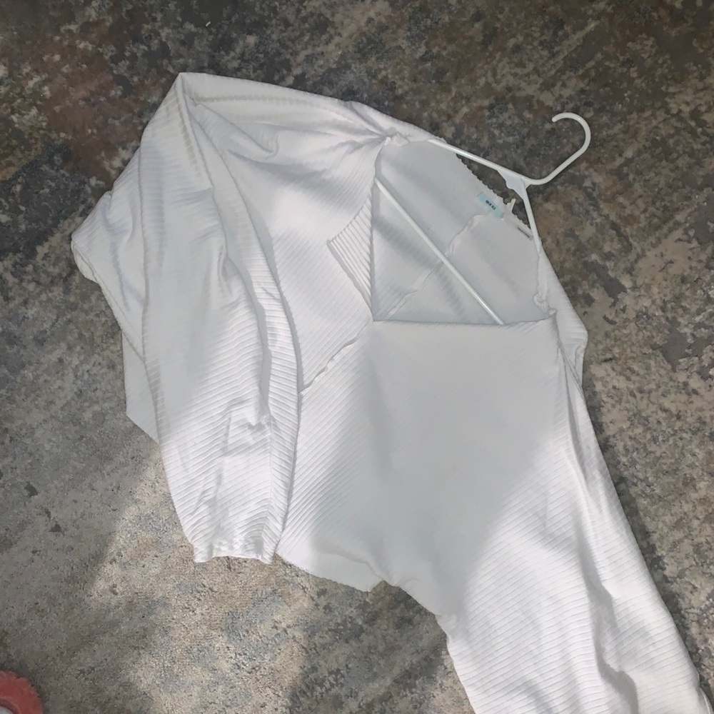White lounge crop top